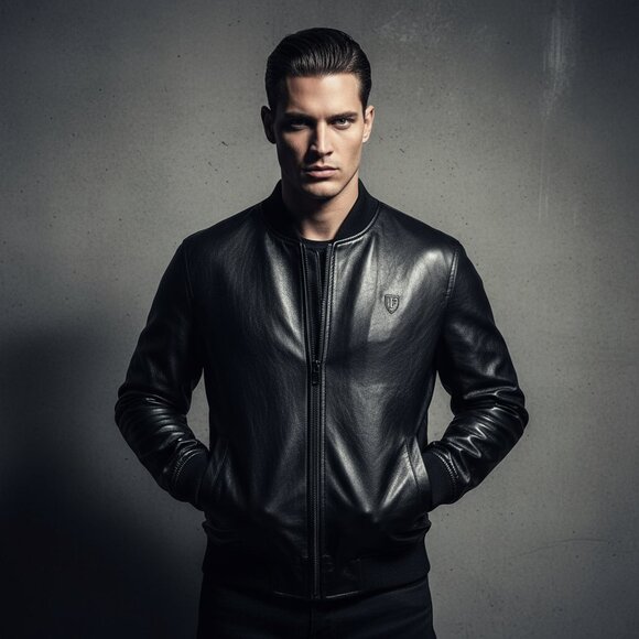 NWT F - COLLECTION faux leather and suede men's jacket ITALY EU S - Picture 1 of 10